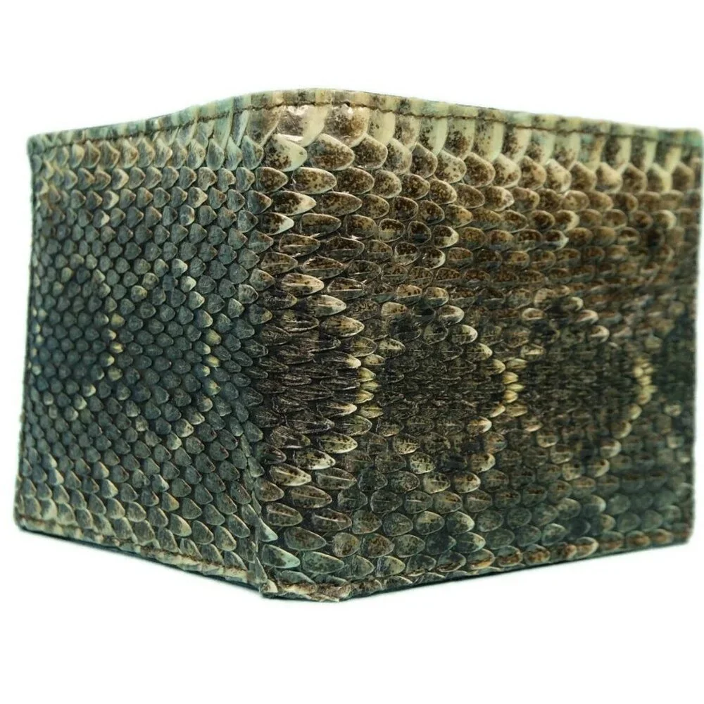Real Rattlesnake Skin Wallet: Bifold